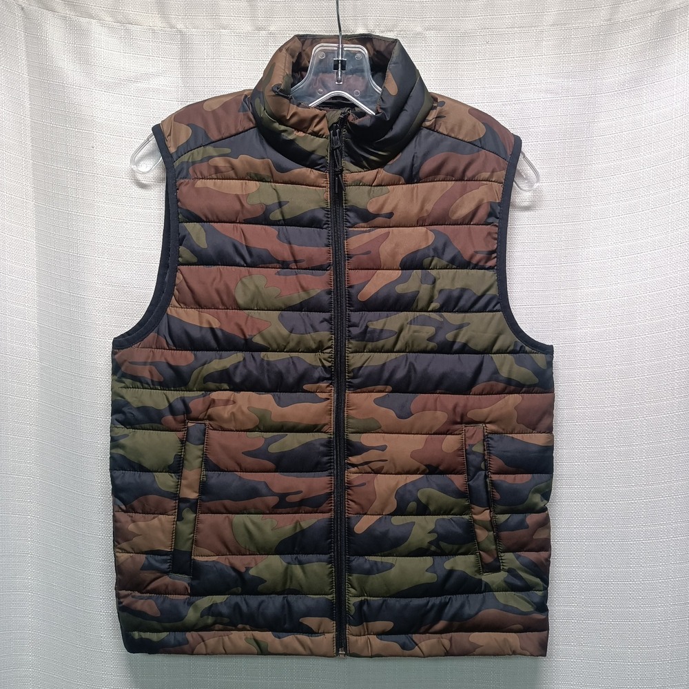 Aeropostale Men's XS Fatigue Camo Quilted Puffer‎ Down Vest Full Zip Outdoor